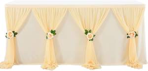 Venta al por mayor spandex poliéster gasa plisada boda tul rodapié de mesa para fiesta de cumpleaños - Product Image 5