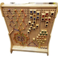 Tableau d'activités STEM double face avec piquets, jouet éducatif interactif pour le jeu de construction mural, pour l'intérieur, la maternelle et la crèche