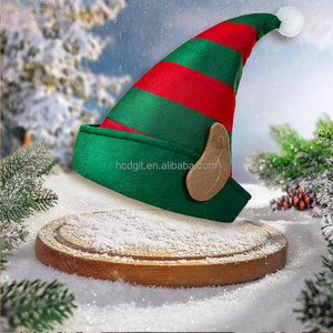 Chapeau de Noël Elfe avec Oreilles Rayé Rouge et Vert pour Clown et Décorations de Fête - Product Image 5