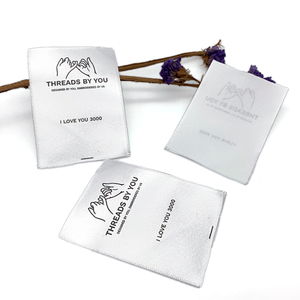 Étiquettes de vêtements lavables en <span class=keywords><strong>tissu</strong></span> satiné polyester tissé sur mesure, coupe droite, étiquettes de nom - Product Image 5