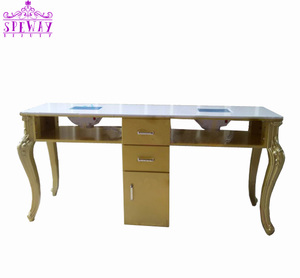 Salón de belleza moderna oro ESTACIÓN DE <span class=keywords><strong>MANICURA</strong></span> al por mayor con tapa de mármol - Product Image 2