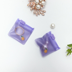 Recycled Fashion Purple Clear Zipper <b>Bag</b> for Ring <b>Packing</b> Customized Logo Printing Hot Selling <b>Bag</b> - Product Image 1