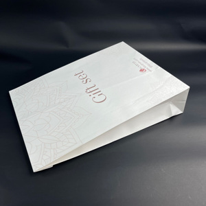 ถุงกระดาษคราฟท์สีขาวพิมพ์โลโก้เต็มใบตามสั่ง - ถุงใส่ของขวัญแบบด้าน ถุงบรรจุภัณฑ์ของขวัญ ถุงกระดาษคราฟท์สำหรับส่งของ - Product Image 2