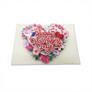 Carte de vœux 3D en forme de fleur pour la Saint-Valentin, la fête des mères, Noël, les anniversaires, les fiançailles et les mariages - Product Image 1