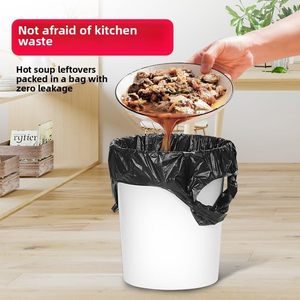 Bolsa de Basura Doméstica de Plástico HDPE Negra Reciclable a Precio de Fábrica / Bolsas de Basura con Asas Tipo Camiseta Impresas en Flexografía - Product Image 6