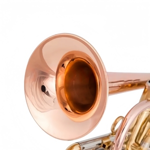 Trompeta <span class=keywords><strong>Corneta</strong></span> de Latón de Alta Calidad en Si bemol, Lacado Dorado, Bronce Fosforoso Tricolor, Instrumento de Viento con 3 Válvulas de Pistón para Principiantes - Product Image 5