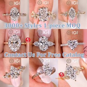 Anelli di Fidanzamento Personalizzati in Oro 14K con Diamante Sintetico Certificato IGI da 3CT 5CT Taglio Radiant D VS1 VVS1 per <span class=keywords><strong>Gioielli</strong></span> da <span class=keywords><strong>Matrimonio</strong></span> Femminili - Product Image 2