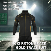 Loki Rxton Black Gold Series, vêtements de sport respirants et à séchage rapide pour le badminton, 2 pièces, entraînement de tennis de table pour adultes