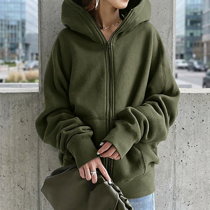 Soft Custom Women <b>Cropped</b> <b>Zip</b> <b>Up</b> Hoodie Sweatshirt Blank Hooded Jacket Custom Printing OEM Wholesale Supplier - Product Image 1
