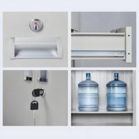 Meuble de rangement moderne pour bureau à domicile, étagères réglables avec porte en fer, acier, métal et verre Offre Spéciale meubles