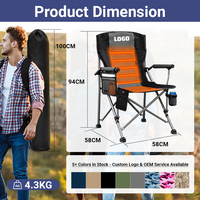 Chaise de camping pliable moderne et durable avec cadre en acier chauffant pour l'extérieur, modèle QN-HC01, idéale pour la pêche, les pique-niques et les parcs
