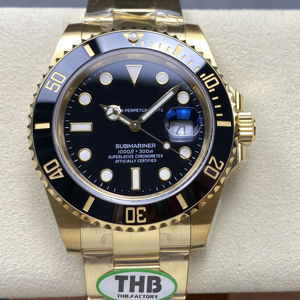 Reloj mecánico de gran calidad 41mm THB Factory 904l acero ETA 3235 movimiento 126613 buzo Reloj de lujo dorado con bisel de cerámica negra - Product Image 1