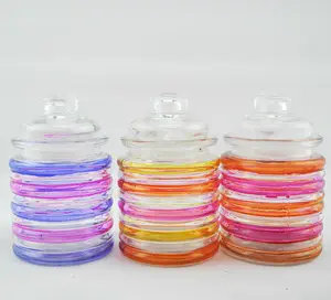 Çok renkli küçük cam şeker kavanozları Set 3 renkli eczacı kavanoz cam kavanozlar DIY projeleri için