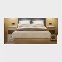 Juego de Muebles de Dormitorio Económico y Moderno de Madera Sólida para Apartamento u Hotel, con Cama Queen/King, Cabecera, Mesita de Noche, Mueble para TV y Armario