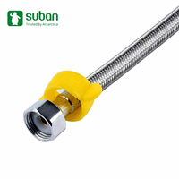Tuyau d'alimentation tressé en acier inoxydable 304 de 30 cm, direct usine, pour robinet de lavabo, eau froide et chaude, pour toilettes, chauffe-eau et salle de bain