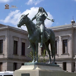 Escultura de Bronce de la Estatua del Gran Espíritu Indio en Caballo, Estilo Clásico de <span class=keywords><strong>Metal</strong></span> TREVI - Product Image 2