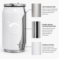 Refroidisseur de canettes isotherme en acier inoxydable 12oz, double paroi sous vide 304, support pour bière et boissons froides, revêtement poudré, logo personnalisé, fabrication usine