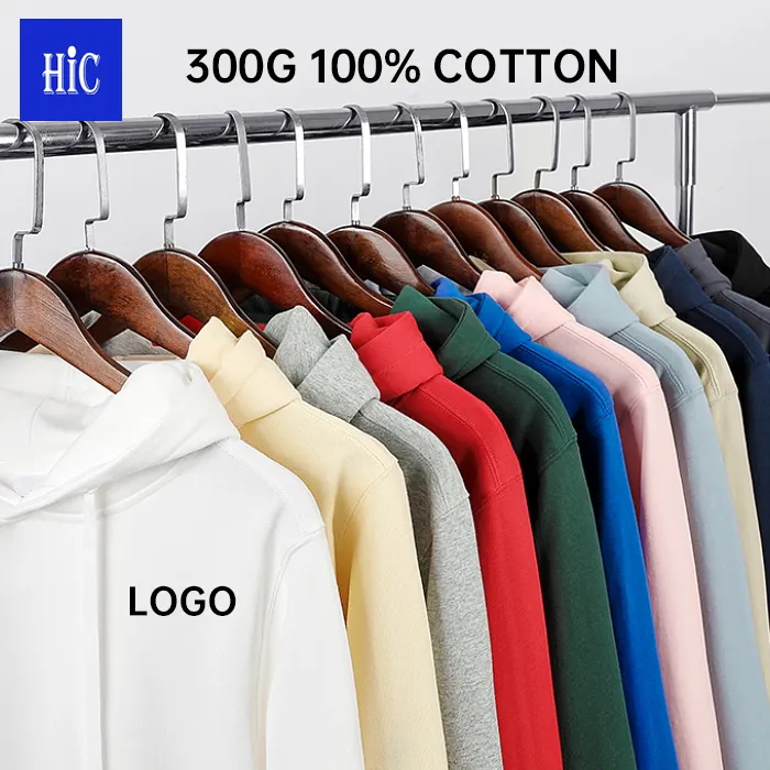 Wholesale 300g 100% cotton Heavy Warm Brushed Unisex Pullover Custom Printing Embroidery Logo Hoodies