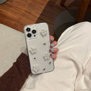 <span class=keywords><strong>Coque</strong></span> de téléphone pour <span class=keywords><strong>iPhone</strong></span> 16 Pro Max, style coréen, fleurs en strass, luxe, pour femmes, en <span class=keywords><strong>silicone</strong></span>, pour <span class=keywords><strong>iPhone</strong></span> 14, 15 Plus, 17 Air - Product Image 6
