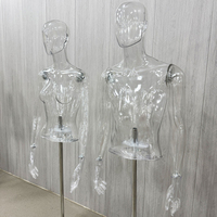 Maniquí Masculino Transparente de Cuerpo Completo, Maniquí de Plástico Transparente para Exhibición de Ropa en 3D, Modelo Humano, Maniquí Masculino Transparente