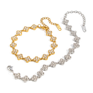 Pulsera <span class=keywords><strong>de</strong></span> <span class=keywords><strong>tenis</strong></span> <span class=keywords><strong>de</strong></span> circonita blanca con diseño <span class=keywords><strong>de</strong></span> flor <span class=keywords><strong>de</strong></span> ciruelo <span class=keywords><strong>para</strong></span> <span class=keywords><strong>mujer</strong></span>, <span class=keywords><strong>de</strong></span> acero inoxidable con PVD <span class=keywords><strong>de</strong></span> oro <span class=keywords><strong>de</strong></span> 18K, estilo Ins, fresca, elegante, <span class=keywords><strong>para</strong></span> uso diario, regalo - Product Image 6