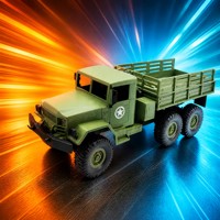 Camion militaire RC à l'échelle 1/16, 6x6, transport routier, 2,4 GHz, véhicule télécommandé, chargeur, lumières, prêt à l'emploi, intérieur-extérieur, pour enfants