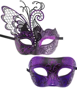 Masquerade מסכת פרפר ריינסטון גליטר מתכת נשים ונציאניות מסכות מארדי גרא המפלגה סקסית תלבושות כדור חתונה