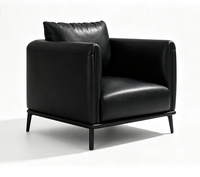 Canapé de bureau moderne en cuir, ensemble de canapés de bureau 1+1+3 places, en promotion