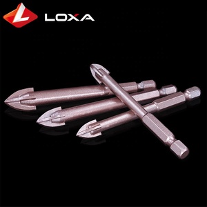 Titanium Coated Thay Đổi Nhanh Chóng Hex <span class=keywords><strong>Shank</strong></span> Cross Cacbua Tip Mũi Khoan Thủy Tinh Cho Khoan Gốm Sứ Thủy Tinh - Product Image 3