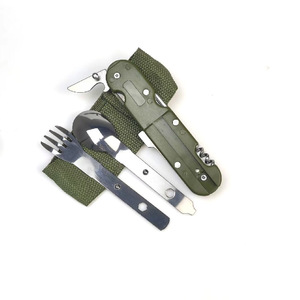 Xách Tay Thân Thiện Với Môi 5-Trong-1 Gấp Cắm Trại Đồ Dùng Dao Kéo Thiết Lập Có Thể Tháo Rời Thép Không Gỉ Gương Đánh Bóng Nhựa Xử Lý Trường Hợp - Product Image 5