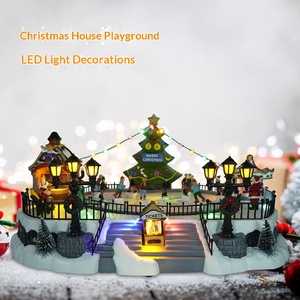 Authentique Boîte à Musique en Plastique Thème Noël et Ski, Nouveau Style, Scène de Patinoire, Ornements Lumineux LED pour Parc d'Attractions - Product Image 3