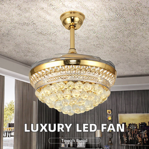 42-inci lampu kristal Modern mewah kipas langit-langit dengan lampu LED & pengendali jarak jauh solusi pemasangan proyek - Product Image 2