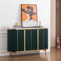 Console à chaussures, buffet de luxe moderne en marbre, avec casier en ardoise dorée, idéal pour un salon, une salle à manger ou un placard