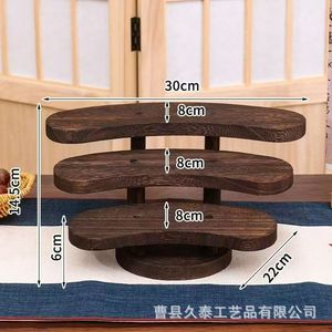 Chinese Style Solid Wood Multi Layer Tea <b>Set</b> Shelf 3 Floors Desktop Storage Rack For Teapot <b>Teacup</b> Display - Product Image 3