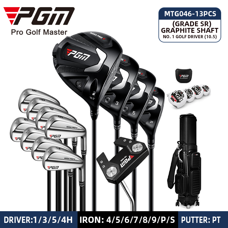 MTG046 Driver 10.5 SR graphite shaft 13pcs+golf bag Black