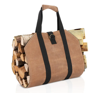 Wholesale Custom Waxed Canvas Fireplace Wood Carriers Firewood Log Carrier Firewood Carrier
