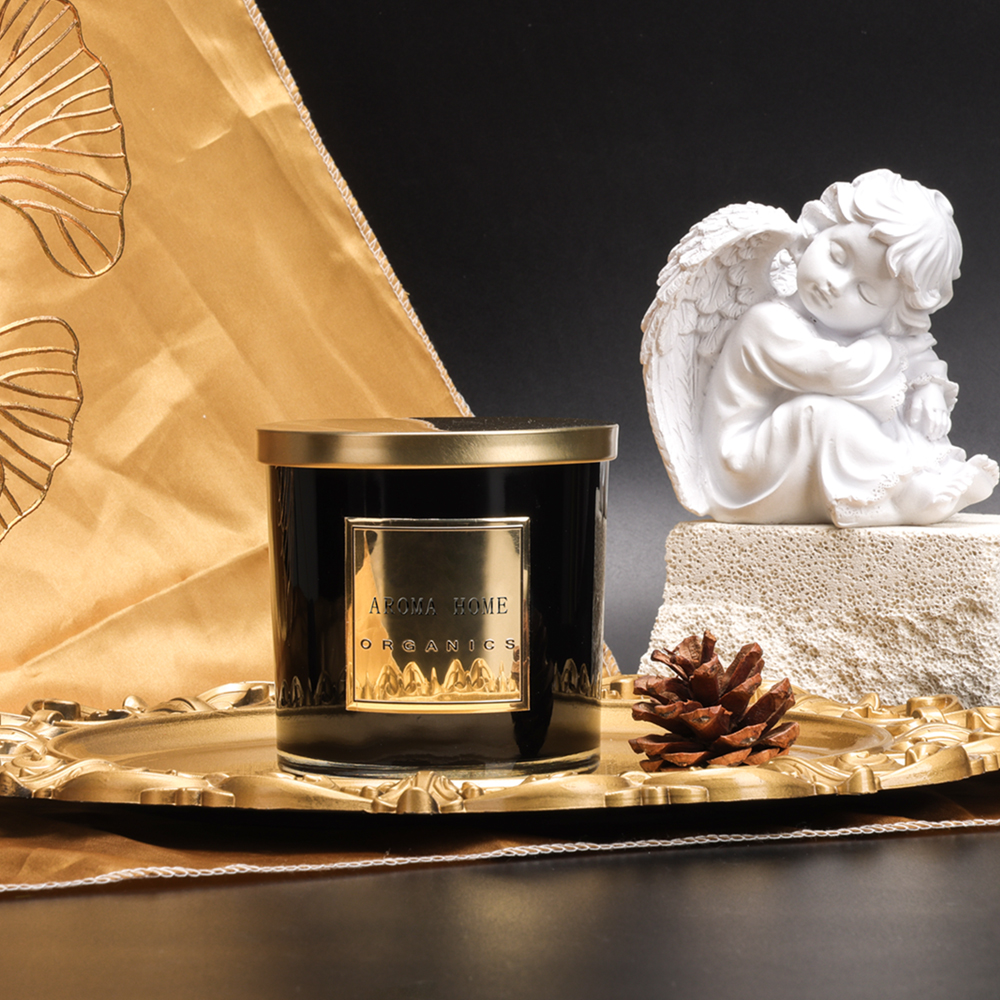 درب فلزی طلایی بطری شیشه ای مشکی موم خانگی شمع سویا لیبل خصوصی 14OZ 400 گرم 6