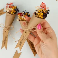 Buket bunga Gypsophila lucu Mini massal buatan tangan bunga kering warna kustom hadiah pernikahan untuk tamu