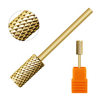 Haute qualité haut rond grand baril carbure d'or fraise manucure ongles forets