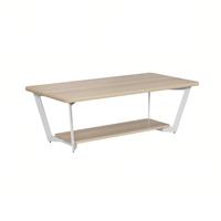 Table Basse Moderne en Promotion Usine, Table de Salon Écologique avec Plateau en MFC et Piétement en Acier