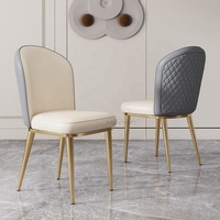 Chaise de salle à manger en cuir simple et luxueuse pour hôtel