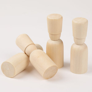 Figura de madera de color natural, 27x85mm, muñeco pintado DIY, adorno decorativo para niños, manualidades. - Product Image 3