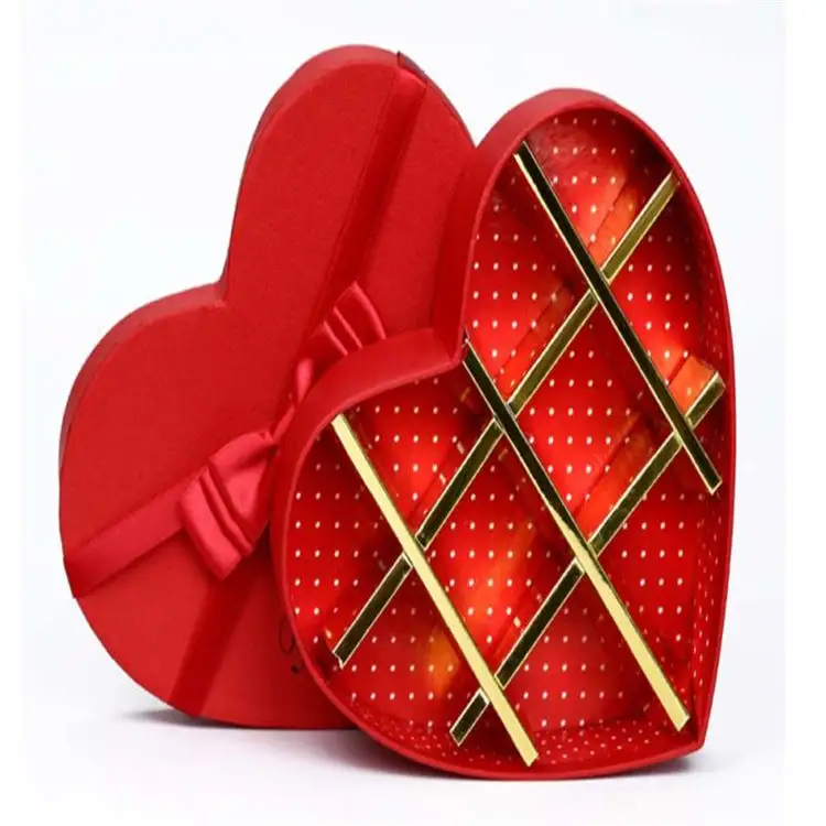 Luxuoso grande veludo coração relógio de pulso caixa de presente embalagem com tampa