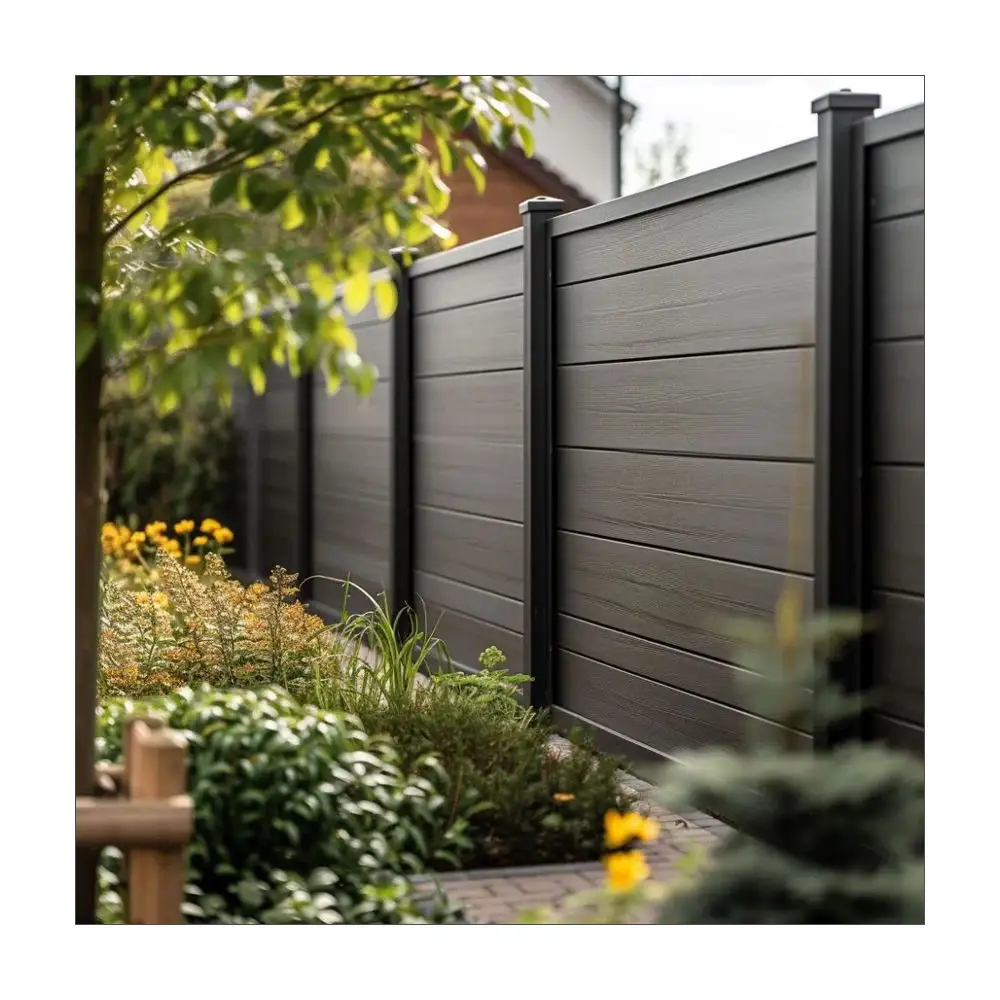 easy installation composite wood privacy garden wpc fence better than vinyl pvc fence