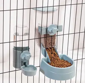 工厂猫食分配器鸟食笼金属自动吊瓶宠物饮水机慢速喂食器狗碗纸箱