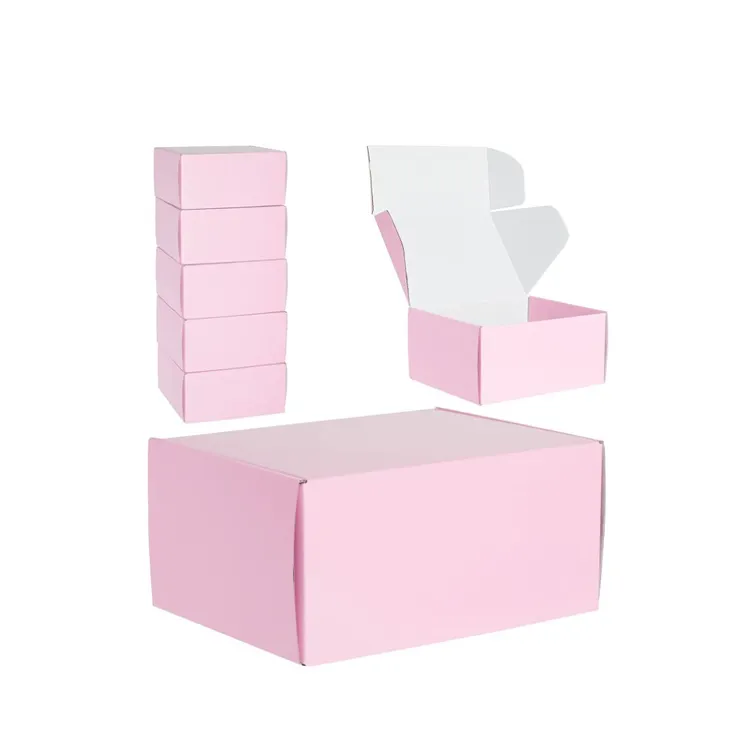 Scatole di spedizione pieghevoli regalo di carta sottile rosa per scatole rigide per piccole imprese confezione regalo artigianale 5-15 giorni 500 pezzi accetta