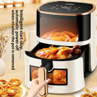Friteuse à air pour usage domestique, nouveau modèle grande capacité, multifonctionnelle, 1200W, contrôle de température informatisé, idéale pour offrir en cadeau