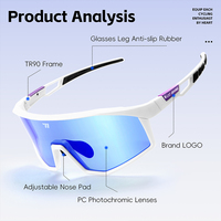WEST BIKING-Gafas fotocromáticas coloridas para ciclismo, gafas para deportes al aire libre, senderismo, protección para todo tipo de clima, gafas de sol para bicicleta