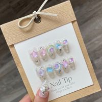 Faux ongles à presser de luxe, longs, forme ballerine cercueil, avec logo gratuit, strass diamant et acrylique personnalisé