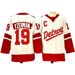 Tiêu chuẩn mới Unisex Retro Ice Hockey Jersey Detroit cánh đỏ đội #71 #88 Áo sơ mi & Tops 100% Polyester chống vi khuẩn bán buôn - Product Image 3